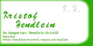 kristof hendlein business card
